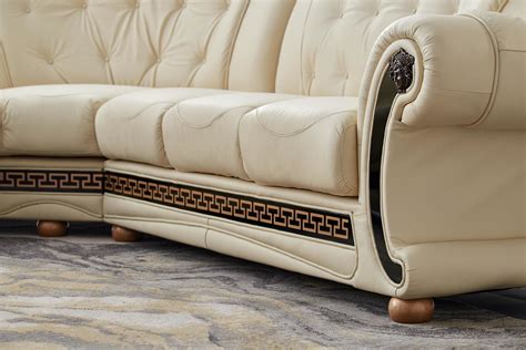 versace ivory sofa|Apolo Sectional Sofa in Ivory Italian Leather .